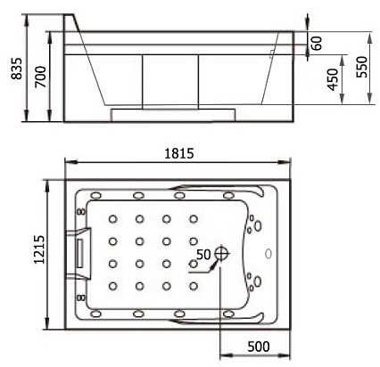 Акриловая ванна Gemy G9061 O L 181x121 см