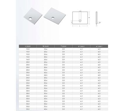 Пластина твердосплавная FHONK 25x20.5x2/h6.3/d4.2 HW FK08 252052FK08 6,3/4,2