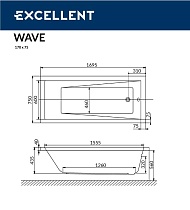 Акриловая ванна Excellent Wave Slim 170x75