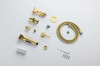 Смеситель Aquatek Европа AQ1020BG с гигиеническим душем, шлифованное золото Смеситель Aquatek Европа AQ1020BG с гигиеническим душем, шлифованное золото