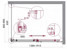 Душевой уголок BelBagno Acqua 140x90 прозрачный, хром