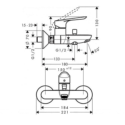 Душевой набор Hansgrohe Logis E SetLogisE70A (71177000+71415000+26532400)