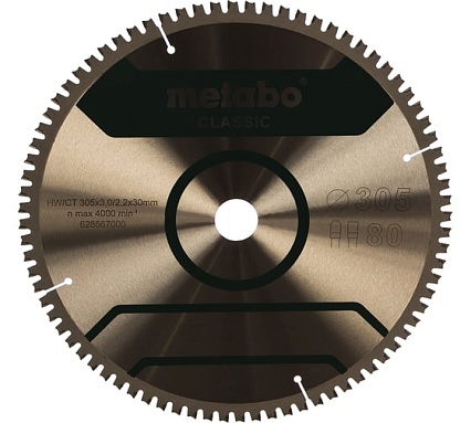 Диск пильный Multi Cut Classic (305x30 мм; 80Z; FZ/TZ 5neg; блистер) Metabo 628667000