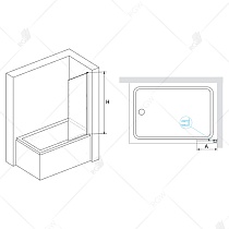 Шторка для ванны RGW Screens SC-056-8B 50x150 прозрачное, черный