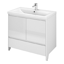 Мебель для ванной Velvex Klaufs 80 см напольная, 1 ящик, белый глянец