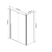 Душевой уголок Vincea Lugano VSR-1L9013CLGM-1 130x90 вороненая сталь, прозрачный