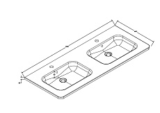 Раковина Vincea VCB-1RA120B 120 см, черный