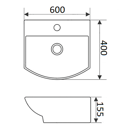 Раковина CeramaLux N 78014D 60 см