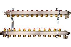 Комплект коллекторов Danfoss SSM-12 с кронштейнами для 12 контуров 088U0982