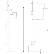 Напольный смеситель Abber Daheim AF8215G с душем, матовое золото