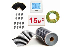 Плёночный электрический тёплый пол ТеплоСофт 15м.кв. с сенсорным терморегулятором плёнка 15м.кв./сенс