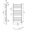 Полотенцесушитель электрический Domoterm Лаура П10 500x800 ER ТЭН справа, хром