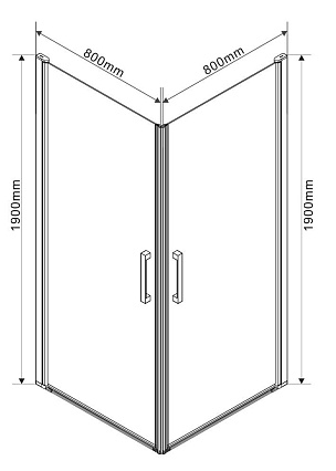 Душевой уголок Vincea Orta VSS-1O 80x80 хром, прозрачный