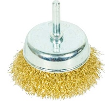 Щетка-чашка для дрели Hardcore 75 мм, латунированная волнистая проволока 232075