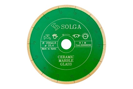 Диск алмазный сплошной (200х25,4 мм) CERAMICS MARBLE Solga Diamant 20000200
