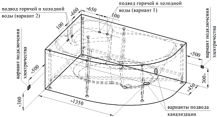 Акриловая ванна Ваннеса Ирма 169х110 см R