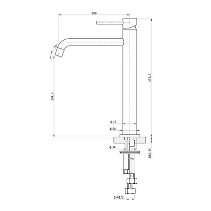 Смеситель для раковины Caprigo Don 53-025-NER, черный