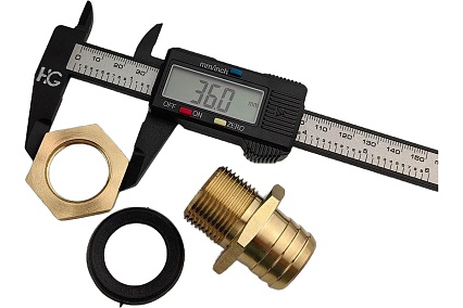 Штуцер для бочки HG 1/2" ВР х 3/4" НР х 25 мм 1897810