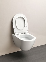 Подвесной унитаз GSI Pura 8815FR211 55x36 безободковый, белый с креплением