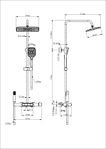Душевая стойка Wonzon&Woghand Muse Legato WW-B4129-MW термостат, белый матовый