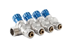 Коллектор с регулировочными вентилями PROFACTOR в/н 3/4" х 4 вых 16 цанга PF MVP 268.4C