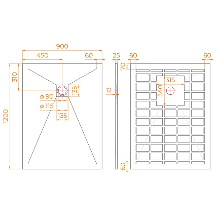 Поддон для душа RGW Stone Tray-G 120x90 камень, графит 14152912-02-11