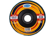 Круг лепестковый циркониевый по металлу и нержавеющей стали (125х22 мм, ZK100, 38А) Tsunami КЛТ1 D9610000ZK12581