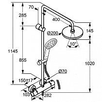 Душевая стойка Kludi Dual Shower System A-QA 6609505-00, термостат