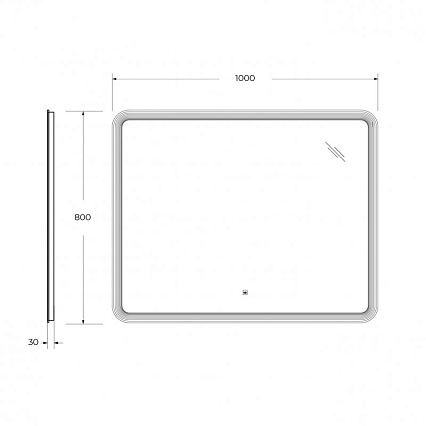 Зеркало Cezares Duet 100x80 см с подсветкой CZR-SPC-DUET-1000-800-LED-TCH