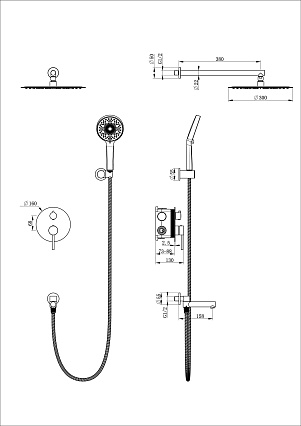 Душевой набор Wonzon&Woghand Stick WW-88939017-BN брашированный никель