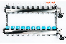 Коллекторная группа с расходомерами Federica Bugatti FB 1&quot;x3/4&quot; 10 выходов, нержавейка 2015361