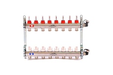 Коллекторная группа 1х3/4, 8 выходов, с расходомерами и термостатическими вентилями, нерж. сталь Uni-Fitt 450I4308