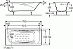 Чугунная ванна Roca Malibu 170x75 см 2309G000R с отверстиями для ручек, с антискользящим покрытием