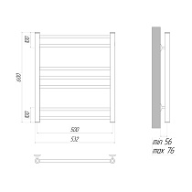 Полотенцесушитель электрический Lemark Ursus LM72607EBL П7 50x60 черный