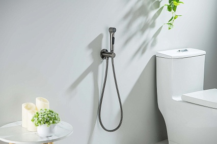 Смеситель Aquatek Европа AQ1020BGM с гигиеническим душем, оружейная сталь Смеситель Aquatek Европа AQ1020BGM с гигиеническим душем, оружейная сталь