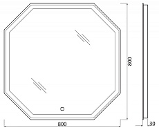 Зеркало BelBagno SPC-OTT-800-800-LED-TCH-WARM 80x80 см антипар