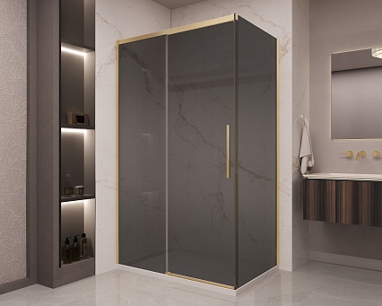 Душевой уголок Vincea Stella VSR-1ST9012CGG 120x90 брашированное золото, тонированное