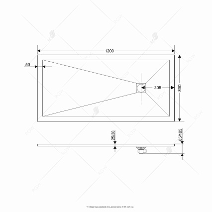 Поддон для душа RGW ST-W 80x120 каменный, комплект