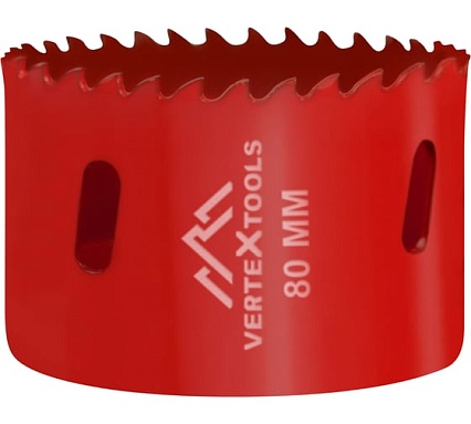 Коронка биметаллическая по металлу 80 мм Vertextools 2525-80