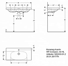 Раковина Geberit Acanto Compact 90 см