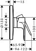 Смеситель для душа Hansgrohe Rebris S 72667000 (внешняя часть) хром