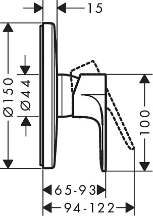 Смеситель для душа Hansgrohe Rebris S 72667000 (внешняя часть) хром