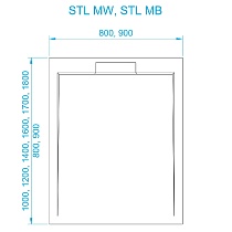 Поддон для душа RGW STL MB 90x120 52212912-14, черный мрамор