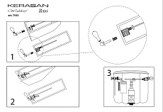 Сливной механизм Kerasan 757093 с ручкой для низкого бачка 4183/1072, бронза