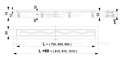 Душевой лоток Alcaplast Simple APZ8-750M 75 см, с решеткой, хром