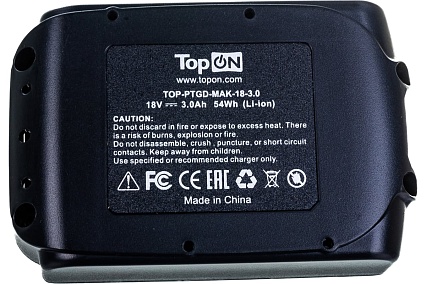 Аккумулятор для электроинструмента (Li-Ion, 18В, 3Ач) Topon TOP-PTGD-MAK-18-3.0