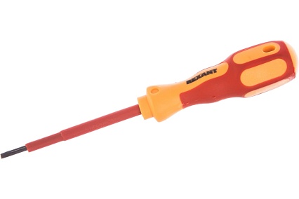Шлицевая отвертка электрика Rexant SL3х75 мм 12-4711