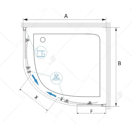 Душевой уголок RGW Classic CL-54 80x80 прозрачное, хром