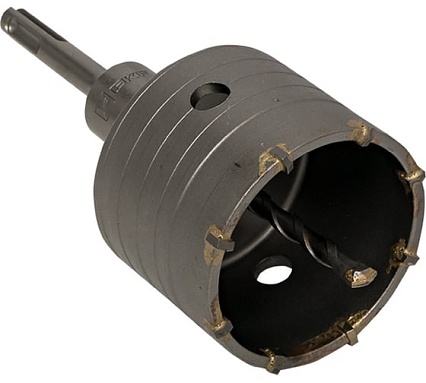 Коронка буровая по бетону с оснасткой Master TCT-72 (72 мм; М22; SDS-plus) EKF tct-72-m22