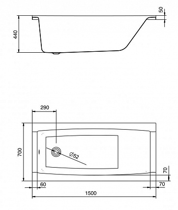 Акриловая ванна Santek Санторини 150x70 1.WH30.2.497